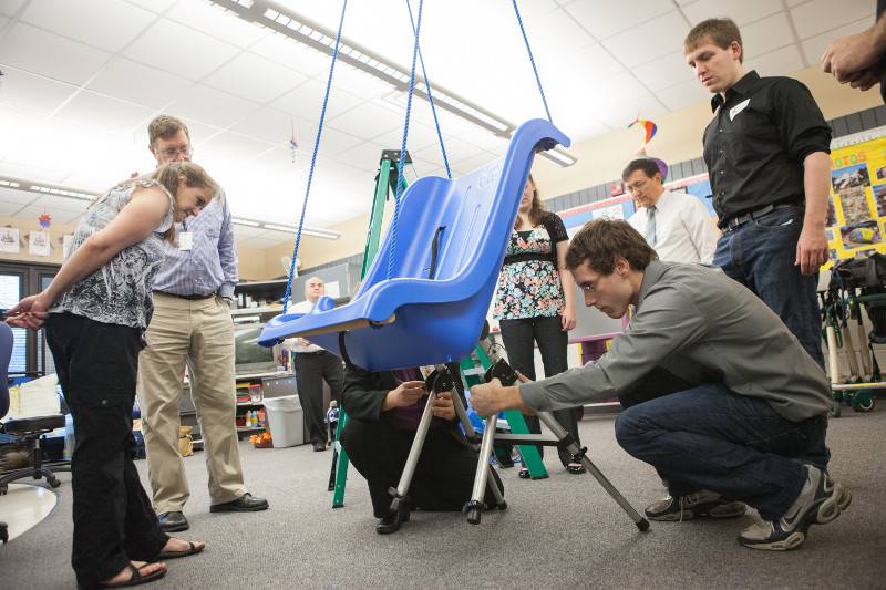 students working on a project